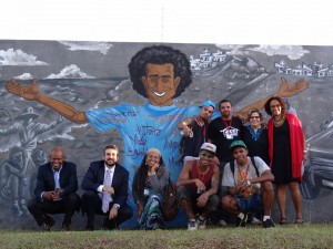 Jovens grafiteiros do DF fazem painel na Casa da ONU para celebrar o Dia Internacional da Juventude/