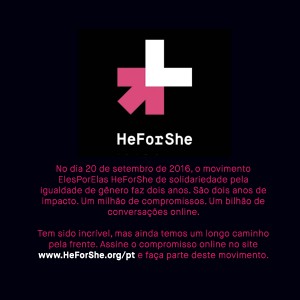 Líderes mundiais, agentes de mudança, ativistas e celebridades serão destaque em evento que celebrará o aniversário de dois anos do movimento ElesPorElas (HeForShe) em Nova Iorque/