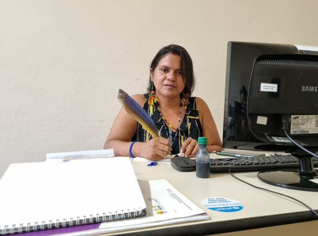 Representante do povo Tembé, Jomara é uma das mulheres que apoiam a construção de um sistema municipal de cuidados em Belém Representante do povo Tembé, Jomara é uma das mulheres que apoiam a construção de um sistema municipal de cuidados em Belém/ver o cuidado noticias mulheres indigenas empoderamento economico