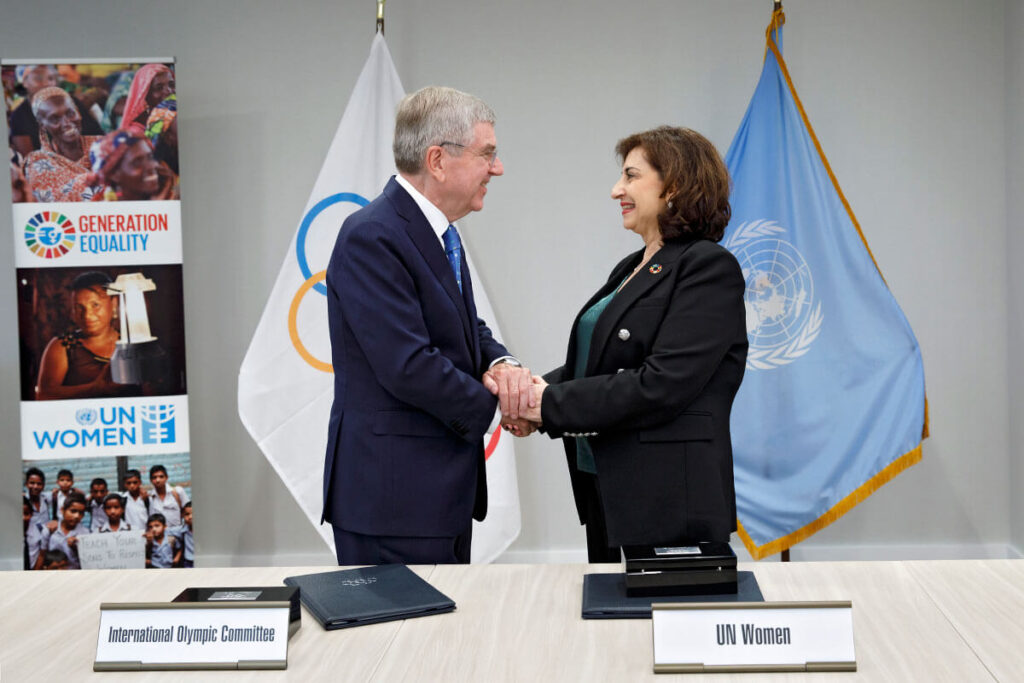 ONU Mulheres e Comitê Olímpico Internacional assinam novo acordo para promover a igualdade de gênero por meio do esporte ONU Mulheres e Comitê Olímpico Internacional assinam novo acordo para promover a igualdade de gênero por meio do esporte/onu mulheres ods mulheres no esporte direitosdasmulheres