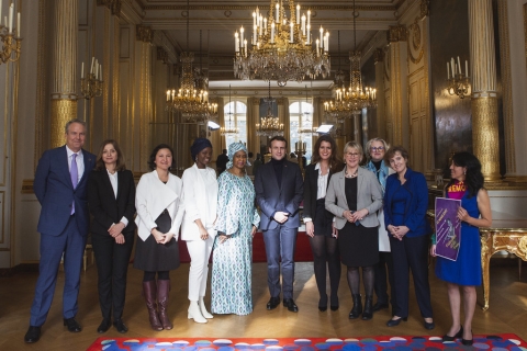 French President Emmanuel Macron Meets with UN Women Executive Director Phumzile Mlambo-Ngcuka to Discuss Progress on Generation Equality Forum
